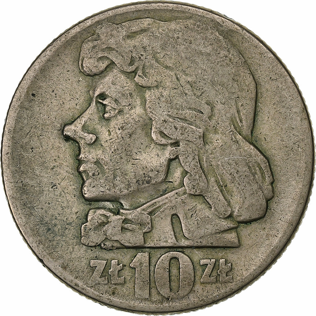 Polonia, 10 Zlotych, 1960, Warsaw, Rame-nichel, MB+, KM:50