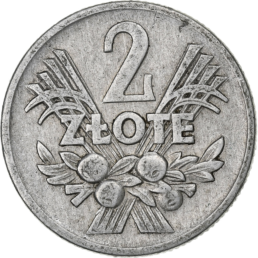 Poland, 2 Zlote, 1959, Warsaw, Aluminum, EF(40-45), KM:46