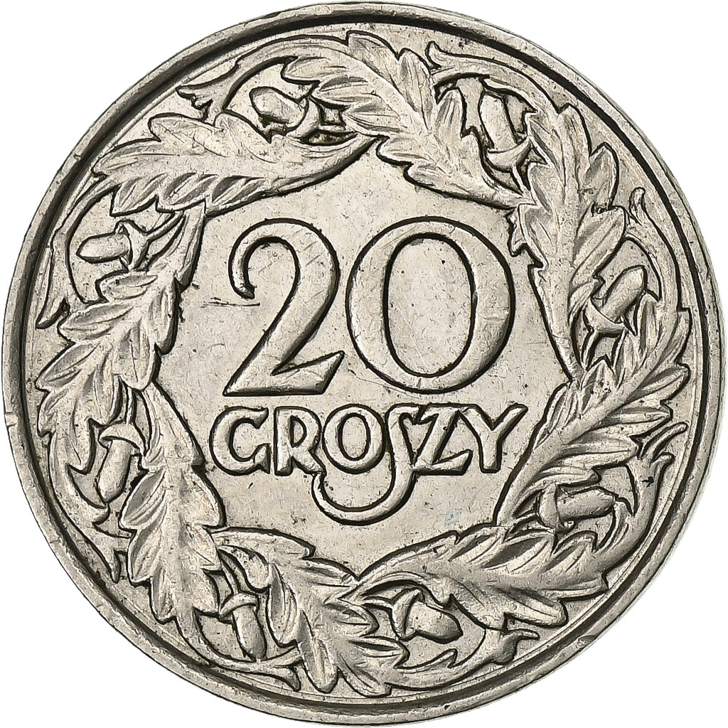 Poland, 20 Groszy, 1923, Warsaw, Zinc, AU(50-53), KM:37