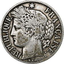 France, Franc, Cérès, 1887, Paris, Silver, VF(30-35), Gadoury:465a, KM:822.1