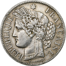 France, 2 Francs, Cérès, 1887, Paris, Silver, EF(40-45), Gadoury:530, KM:817.1