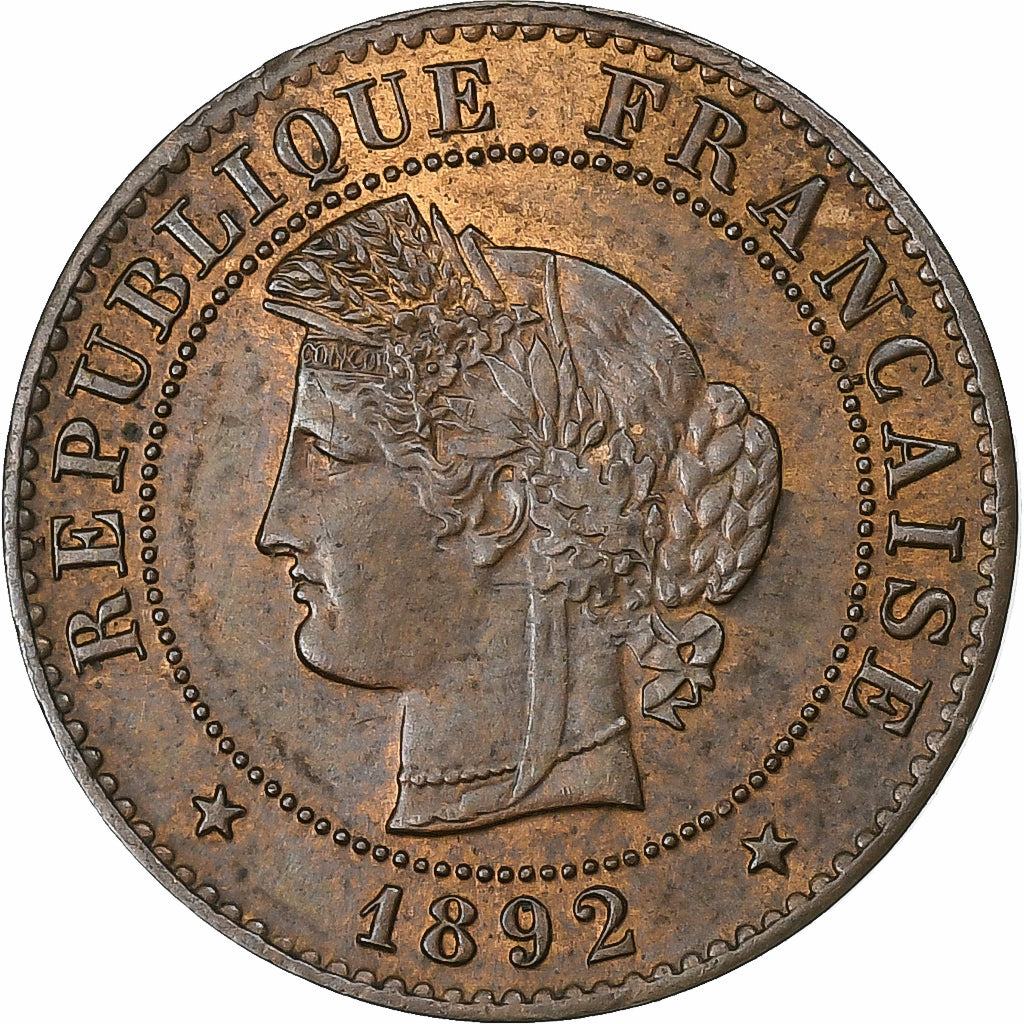 Frankrijk, Centime, Cérès, 1892, Paris, Bronzen, ZF+, Gadoury:88, KM:826.1