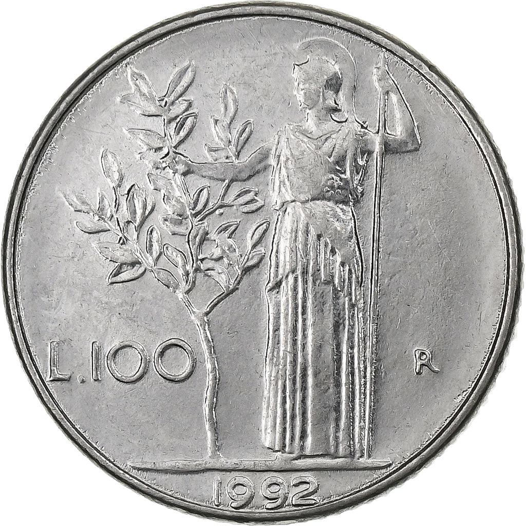 Italien, 100 Lire, 1992, Rome, Stainless Steel, VZ, KM:96.2