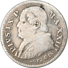 États pontificaux, Pius IX, 10 Soldi, 50 Centesimi, 1869, Rome, Argent, TB