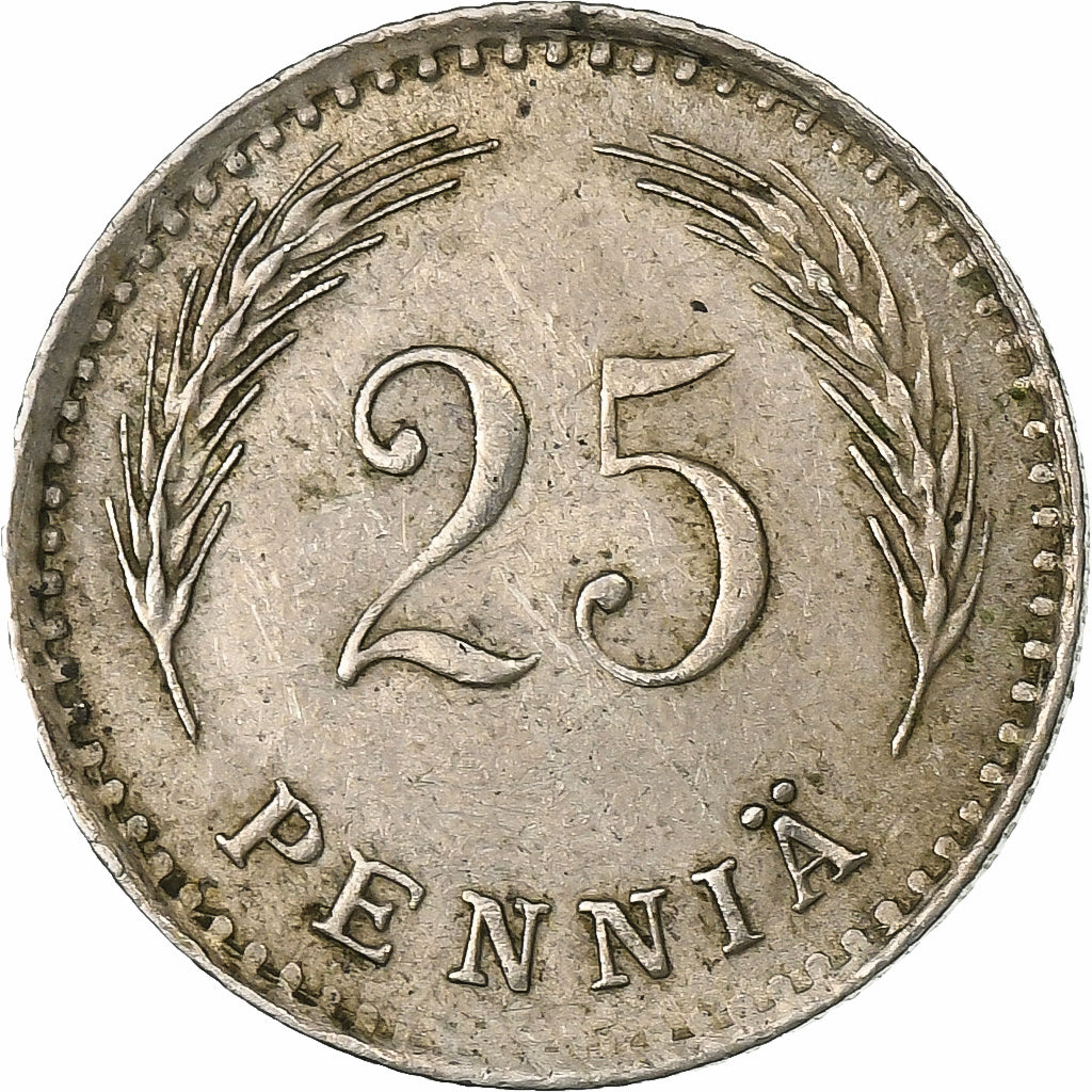 Finlândia, 25 Penniä, 1921, Cobre-níquel, EF(40-45), KM:25