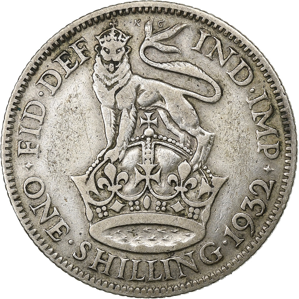 Groot Bretagne, George V, Shilling, 1932, Zilver, FR+, KM:833