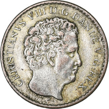 Dinamarca, Christian VIII, 3 Rigsbankskilling, 1842, Plata, MBC, KM:729