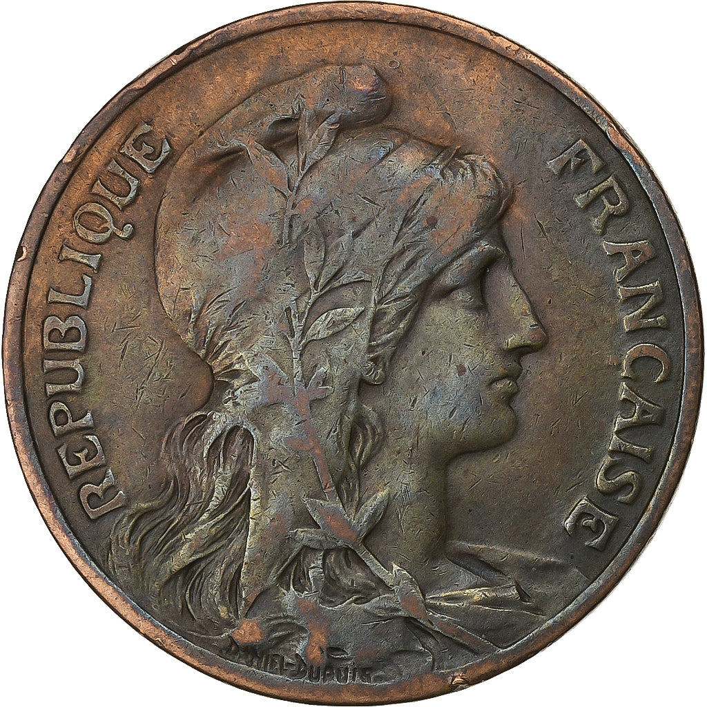 França, 10 Centimes, Dupuis, 1913, Paris, Bronze, AU(50-53), Gadoury:277