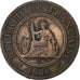 Indocia Francese, Cent, 1888, Paris, Bronzo, BB, Lecompte:40, KM:1