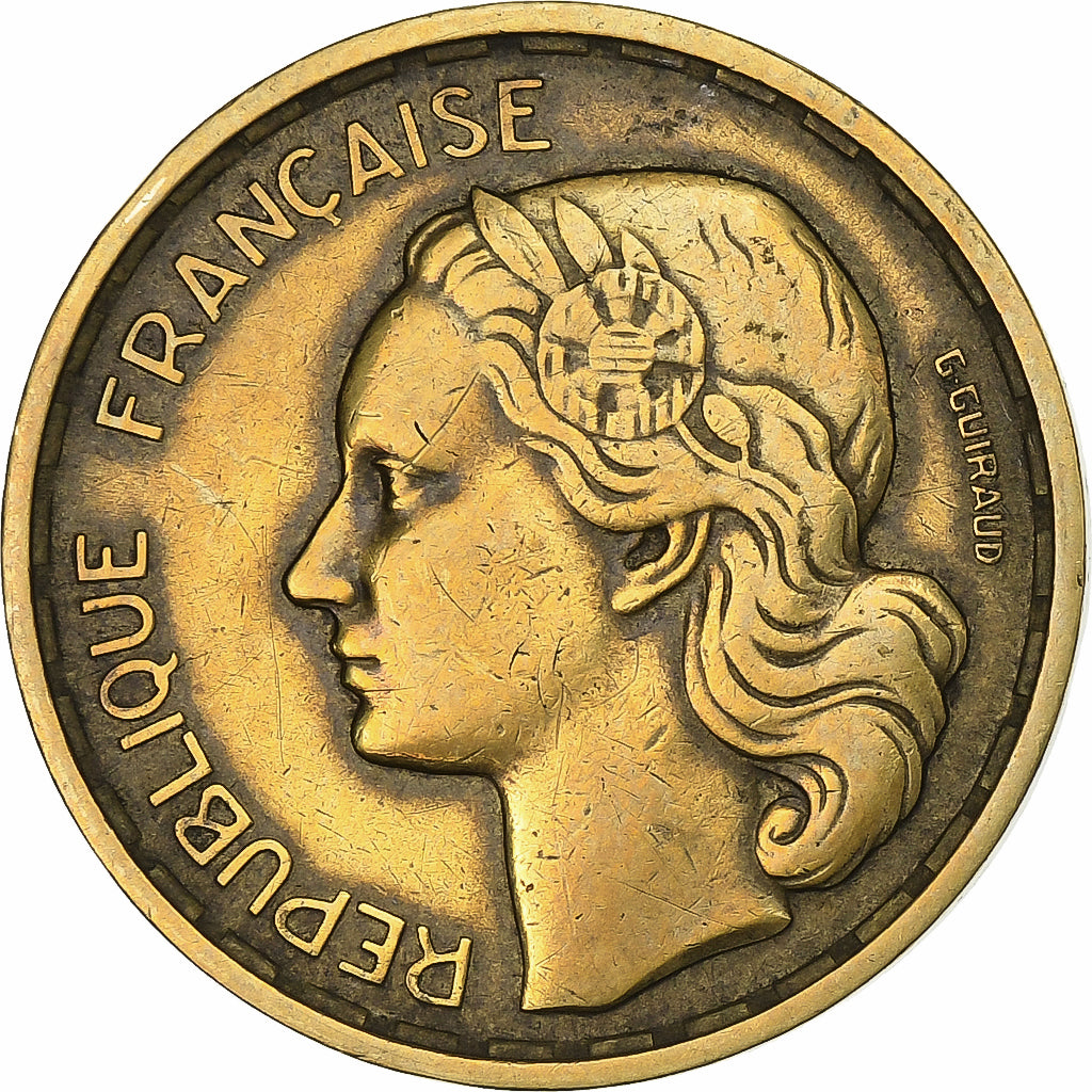 Frankreich, 20 Francs, Guiraud, 1950, Beaumont - Le Roger, Aluminum-Bronze, SS