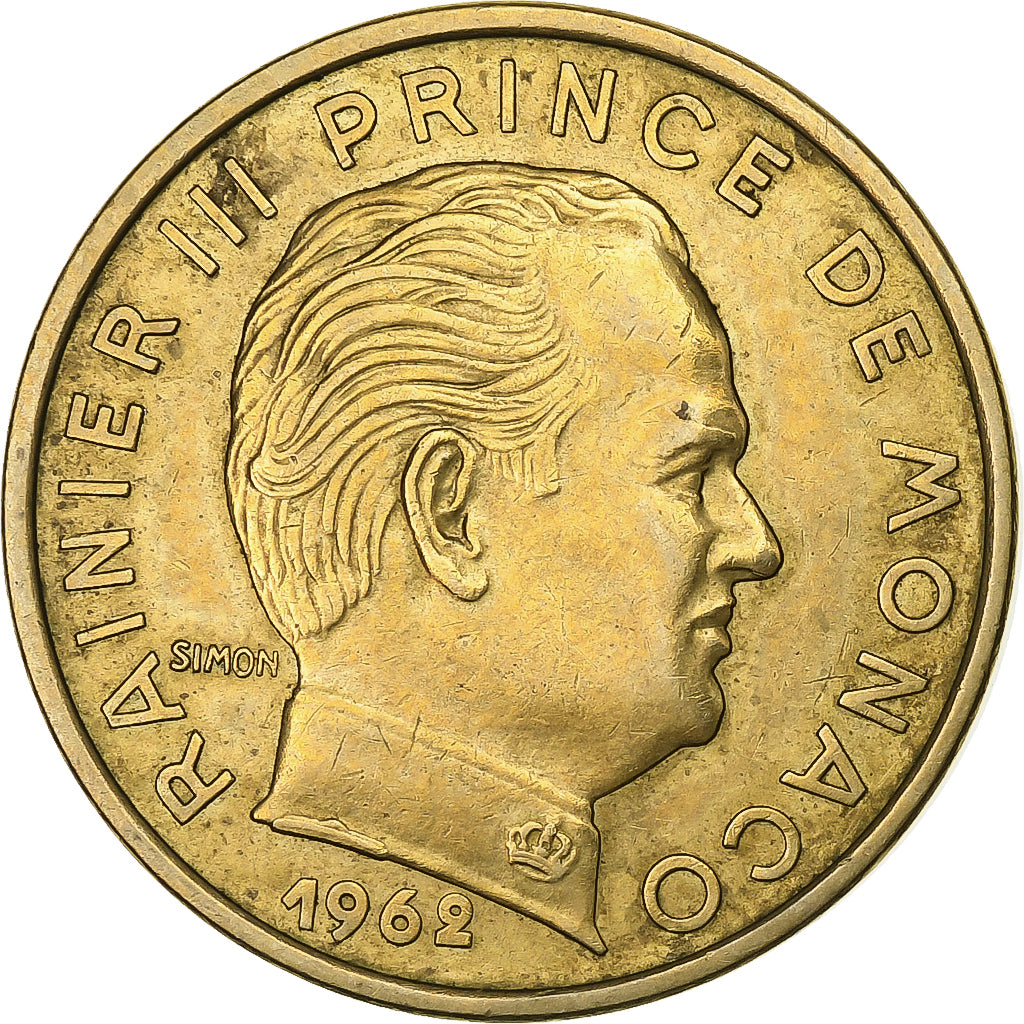 Mónaco, Rainier III, 50 Centimes, 1962, Alumínio-Bronze, EF(40-45)