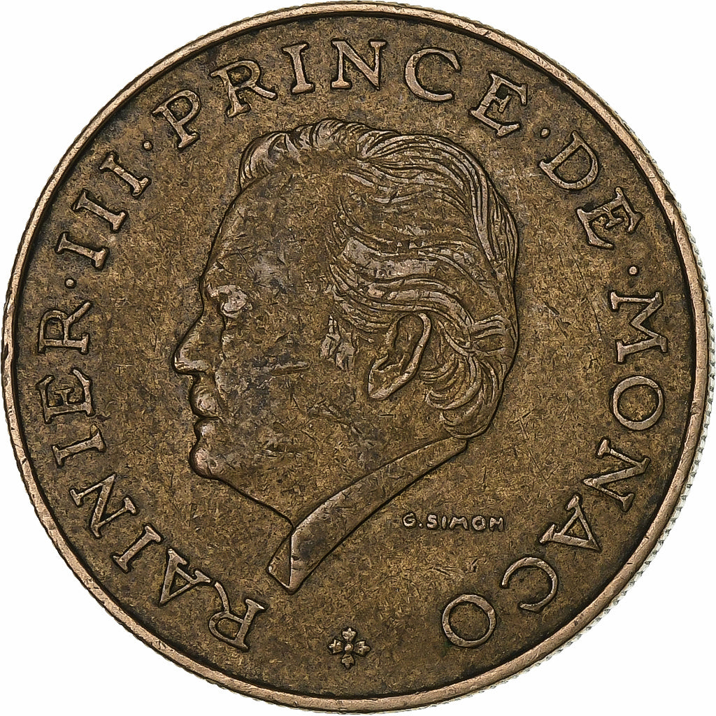 Mónaco, Rainier III, 10 Francs, 1976, Cobre - níquel - aluminio, MBC