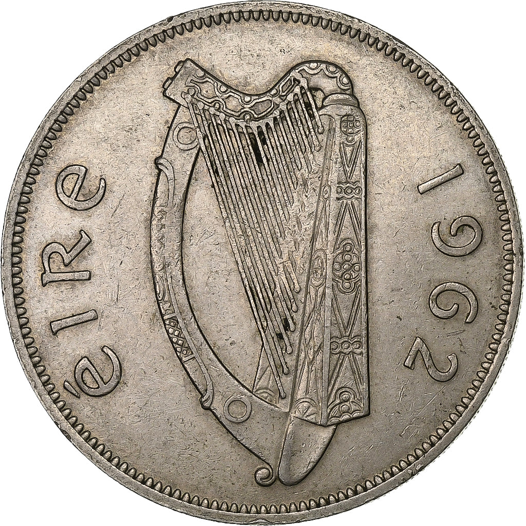 REPUBBLICA D’IRLANDA, 1/2 Crown, 1962, Rame-nichel, BB, KM:16a