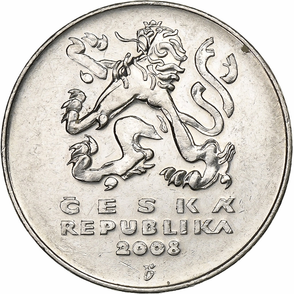 Tschechische Republik, 5 Korun, 2008, Nickel plated steel, SS+, KM:8