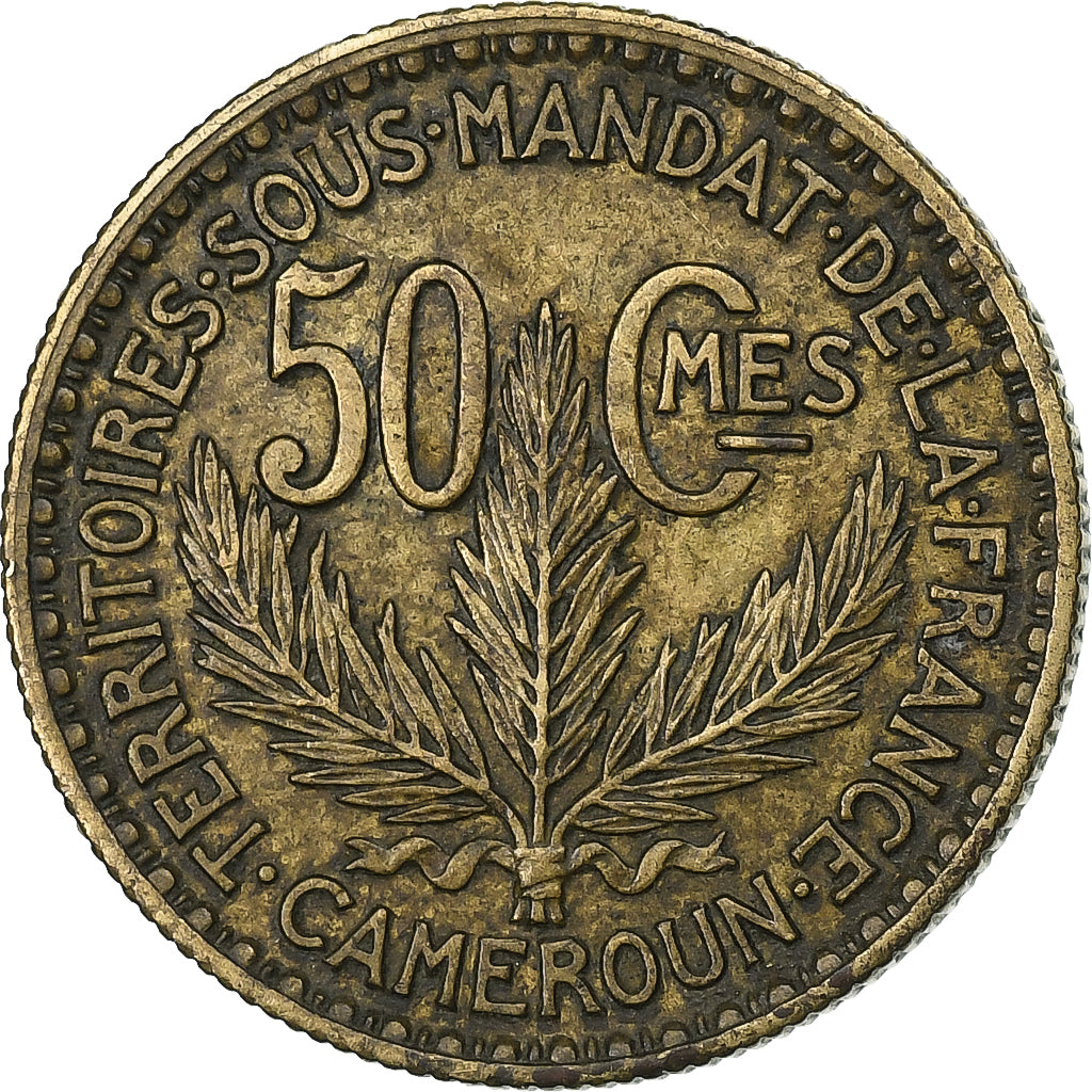 Cameroon, 50 Centimes, 1925, Paris, Aluminum-Bronze, EF(40-45), Lecompte:3, KM:1
