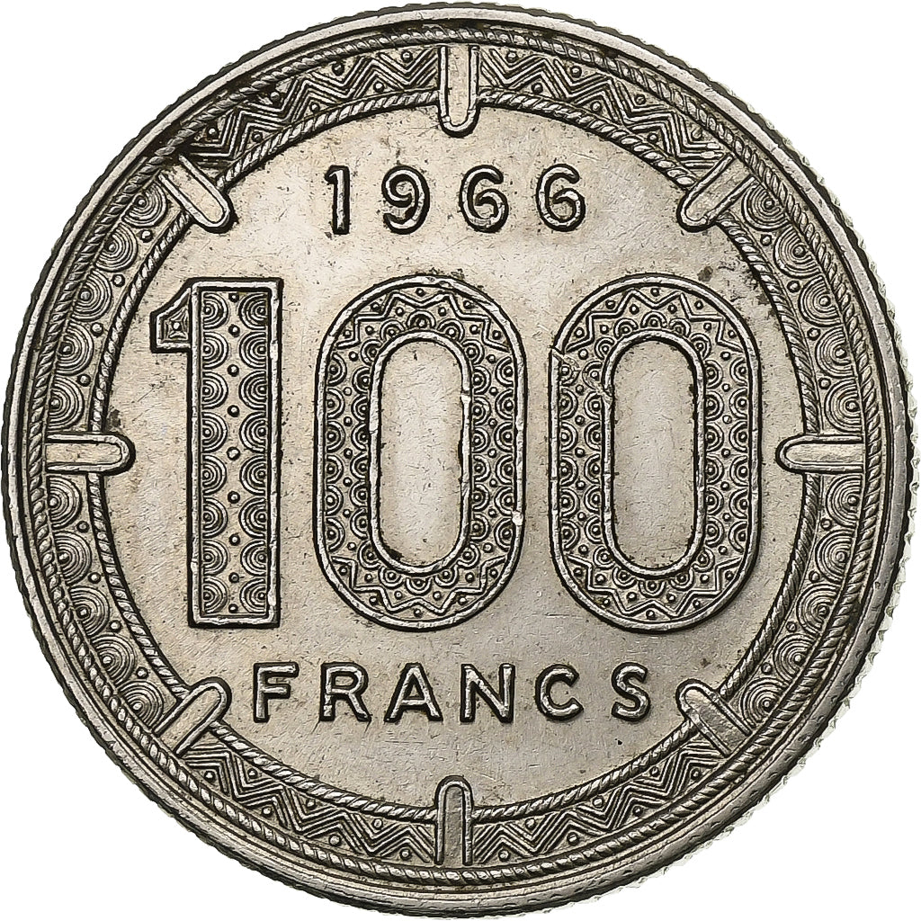 Kamerun, 100 Francs, 1966, Paris, Nikiel, AU(50-53), KM:14