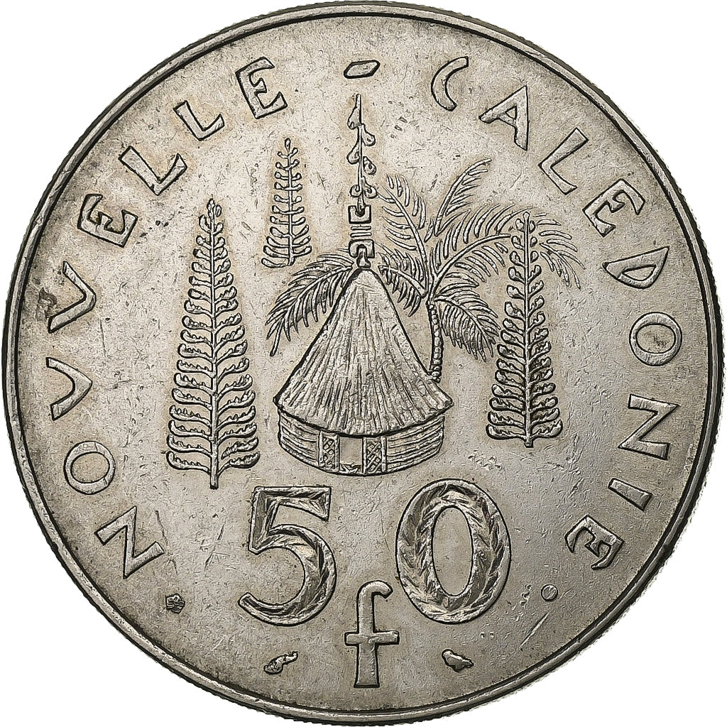 Nieuw -Caledonië, 50 Francs, 1967, Paris, Nickel, ZF+, Lecompte:120, KM:7