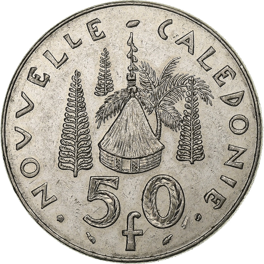 Nieuw -Caledonië, 50 Francs, 1983, Paris, Nickel, ZF+, Lecompte:125, KM:13