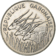 Gabon, 100 Francs, 1984, Paris, Nickel, AU(55-58), KM:13