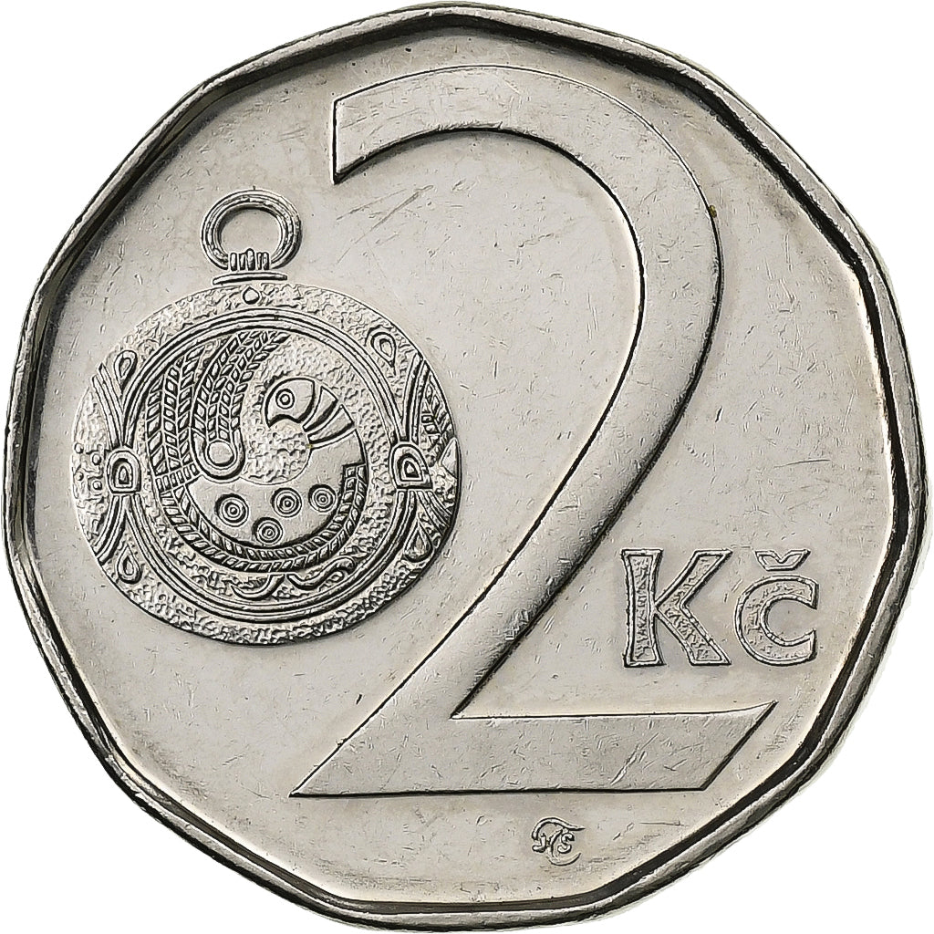 República Checa, 2 Koruny, 2007, Aço Niquelado, AU(55-58), KM:9