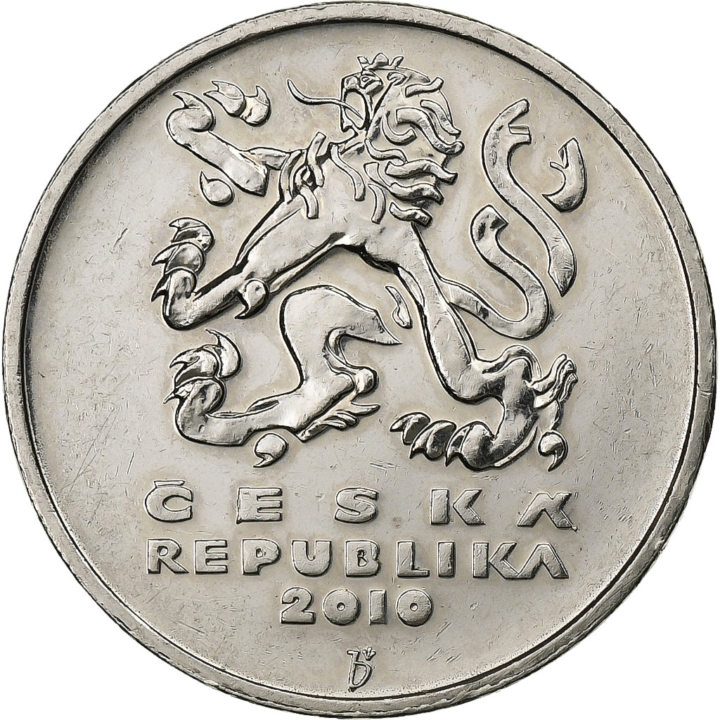 República Checa, 5 Korun, 2010, Aço Niquelado, AU(55-58), KM:8