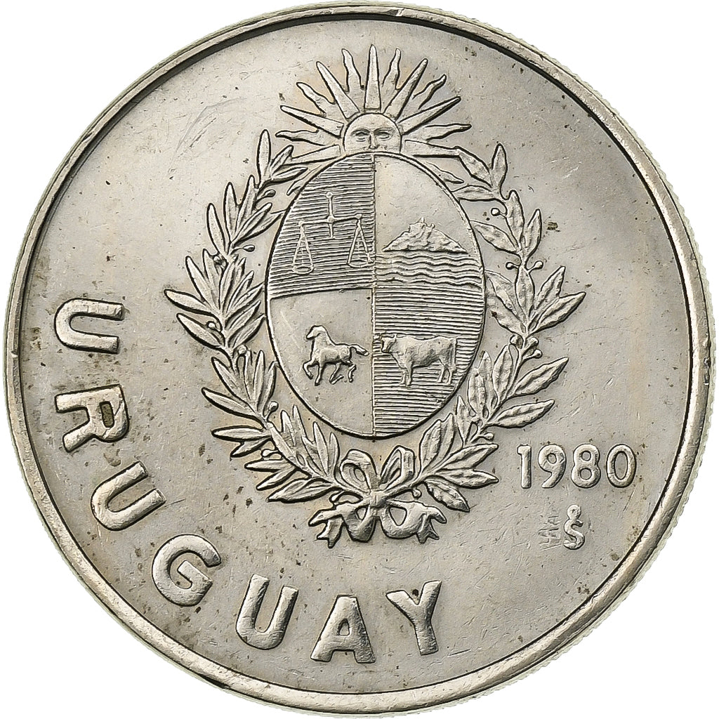 Uruguay, Nuevo Peso, 1980, Santiago, Rame-nichel, SPL-, KM:74