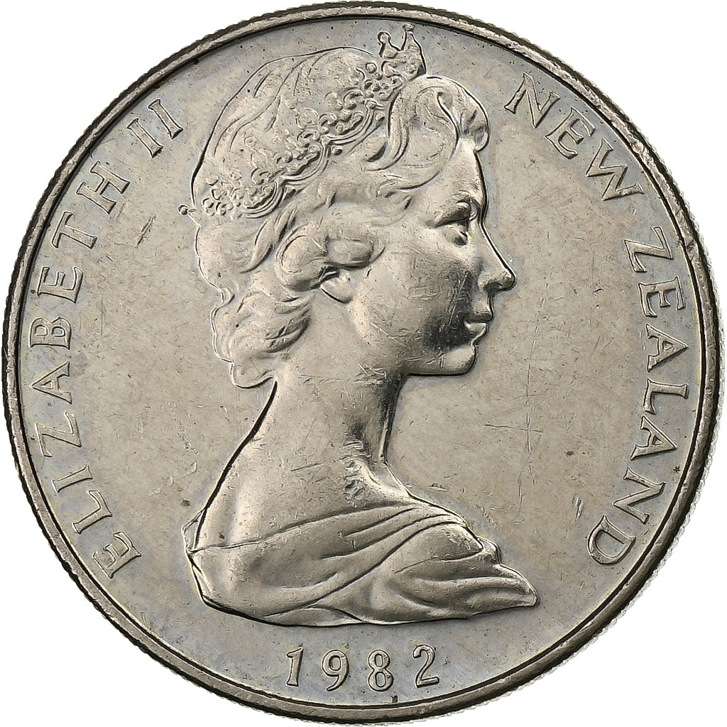 Nuova Zelanda, Elizabeth II, 10 Cents, 1982, Rame-nichel, BB, KM:41.1