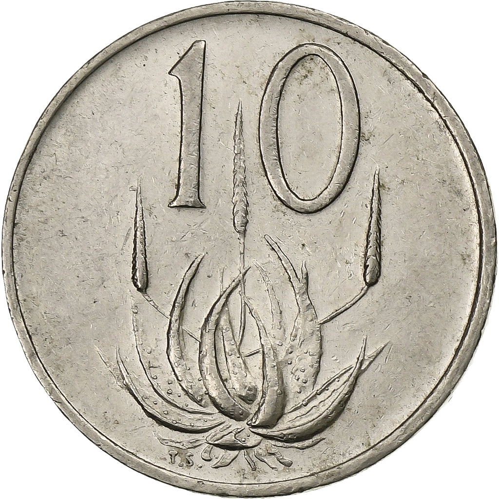 South Africa, 10 Cents, 1974, Nickel, EF(40-45), KM:85