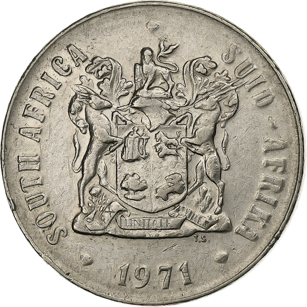 Sudáfrica, 50 Cents, 1971, Níquel, MBC, KM:87