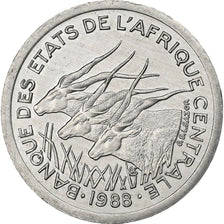 Central African States, Franc, 1988, Paris, Aluminum, AU(55-58), KM:8
