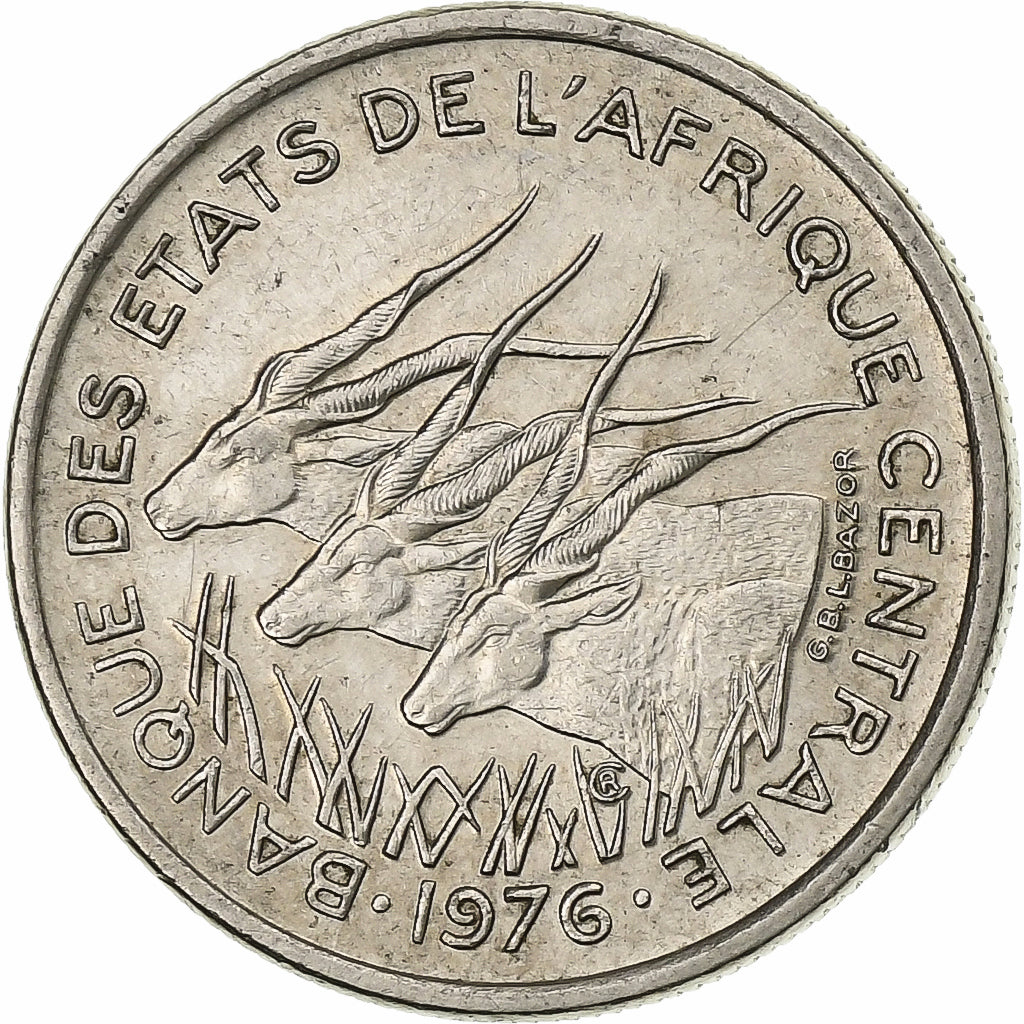 Zentralafrikanische Staaten, 50 Francs, 1976, Paris, Nickel, SS+, KM:11