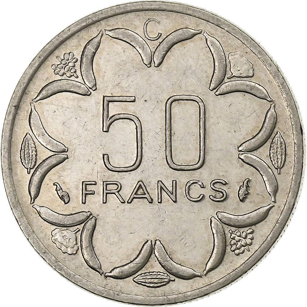Zentralafrikanische Staaten, 50 Francs, 1976, Paris, Nickel, SS+, KM:11