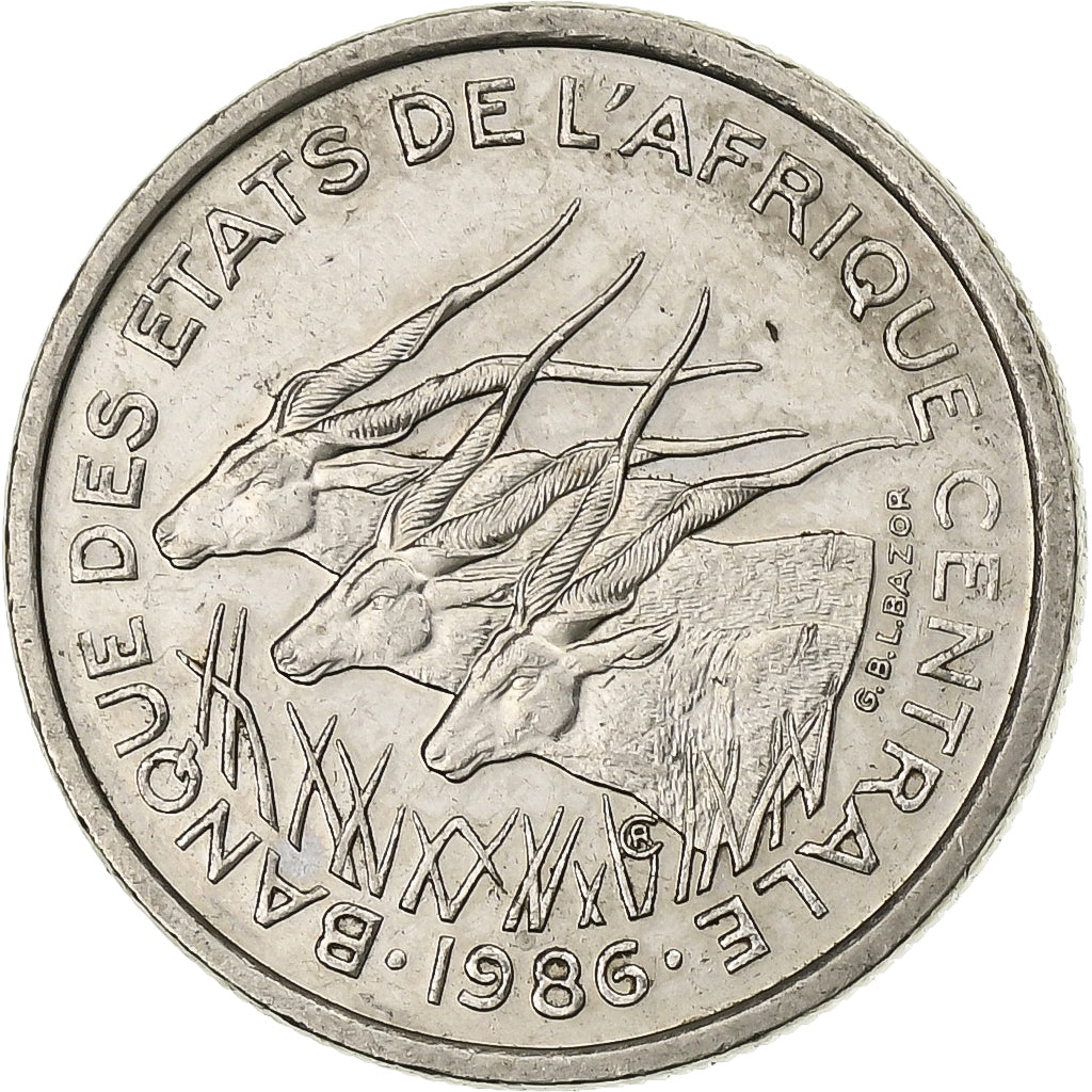 Central African States, 50 Francs, 1986, Paris, Nickel, AU(55-58), KM:11