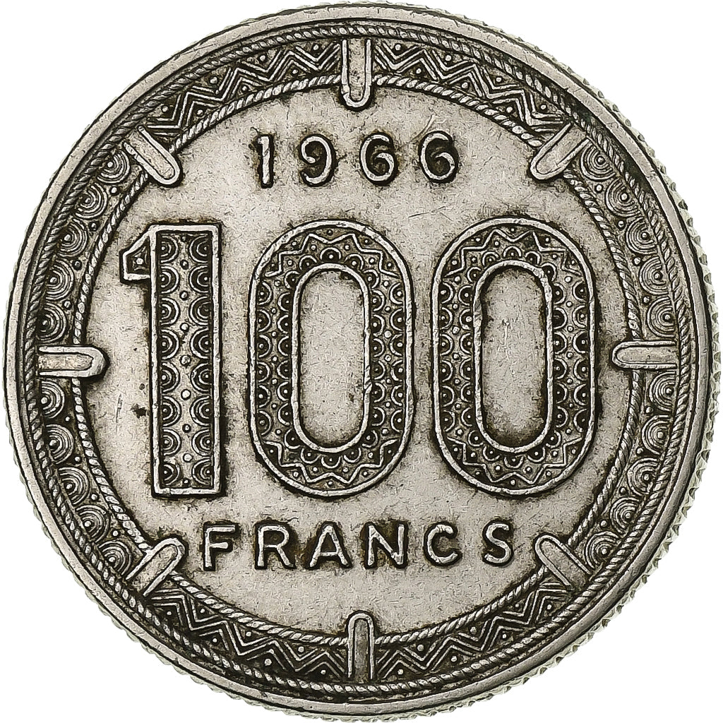 Stati dell’Africa equatoriale, 100 Francs, 1966, Paris, Nichel, BB, KM:5