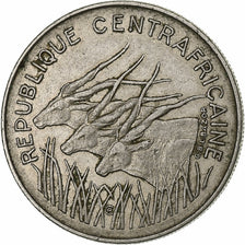 Central African Republic, 100 Francs, 1971, Nickel, EF(40-45), KM:6