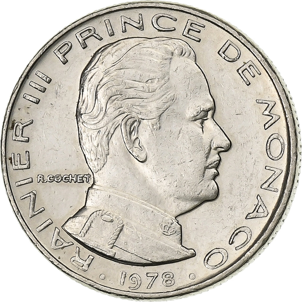 Mónaco, Rainier III, 1/2 Franc, 1978, Níquel, AU(55-58), Gadoury:MC 149