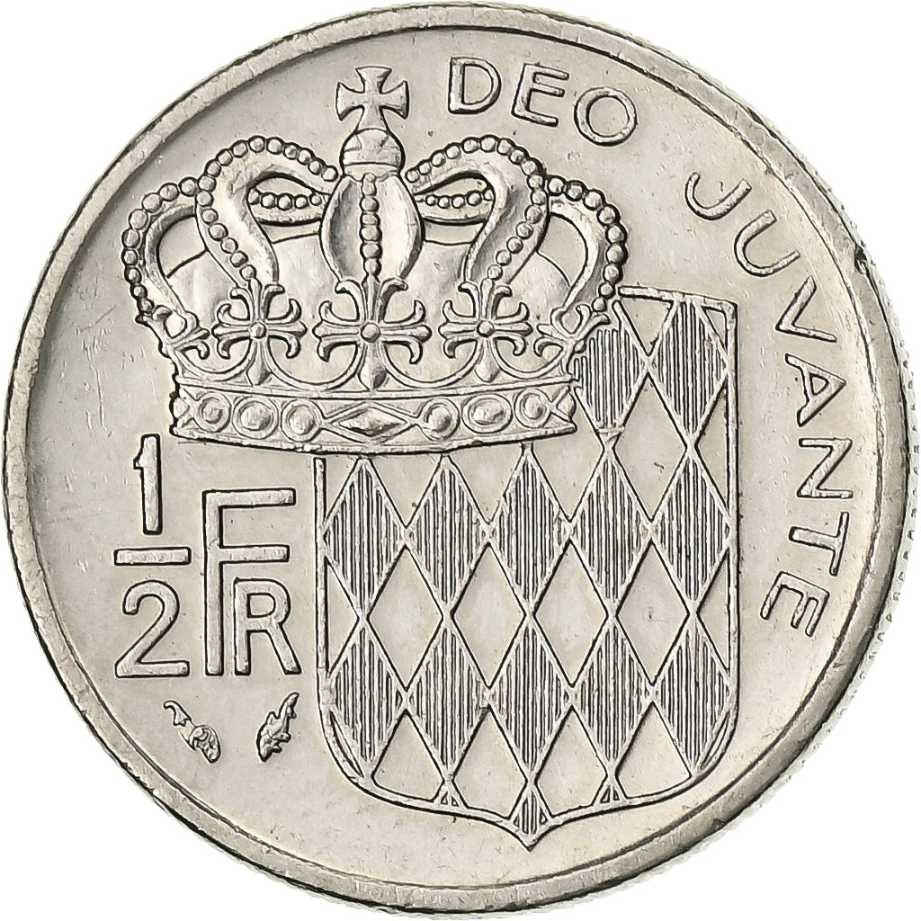 Mónaco, Rainier III, 1/2 Franc, 1978, Níquel, AU(55-58), Gadoury:MC 149
