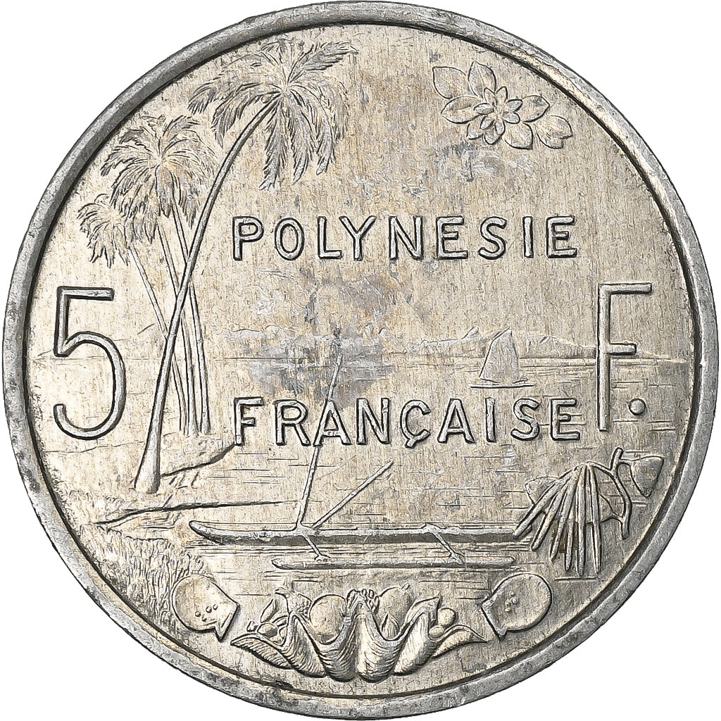 Polinesia francese, 5 Francs, 1984, Paris, Alluminio, BB+, Lecompte:55, KM:12