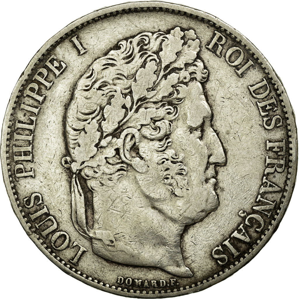 Moneta, Francia, Louis-Philippe, 5 Francs, 1847, Strasbourg, MB+, Argento