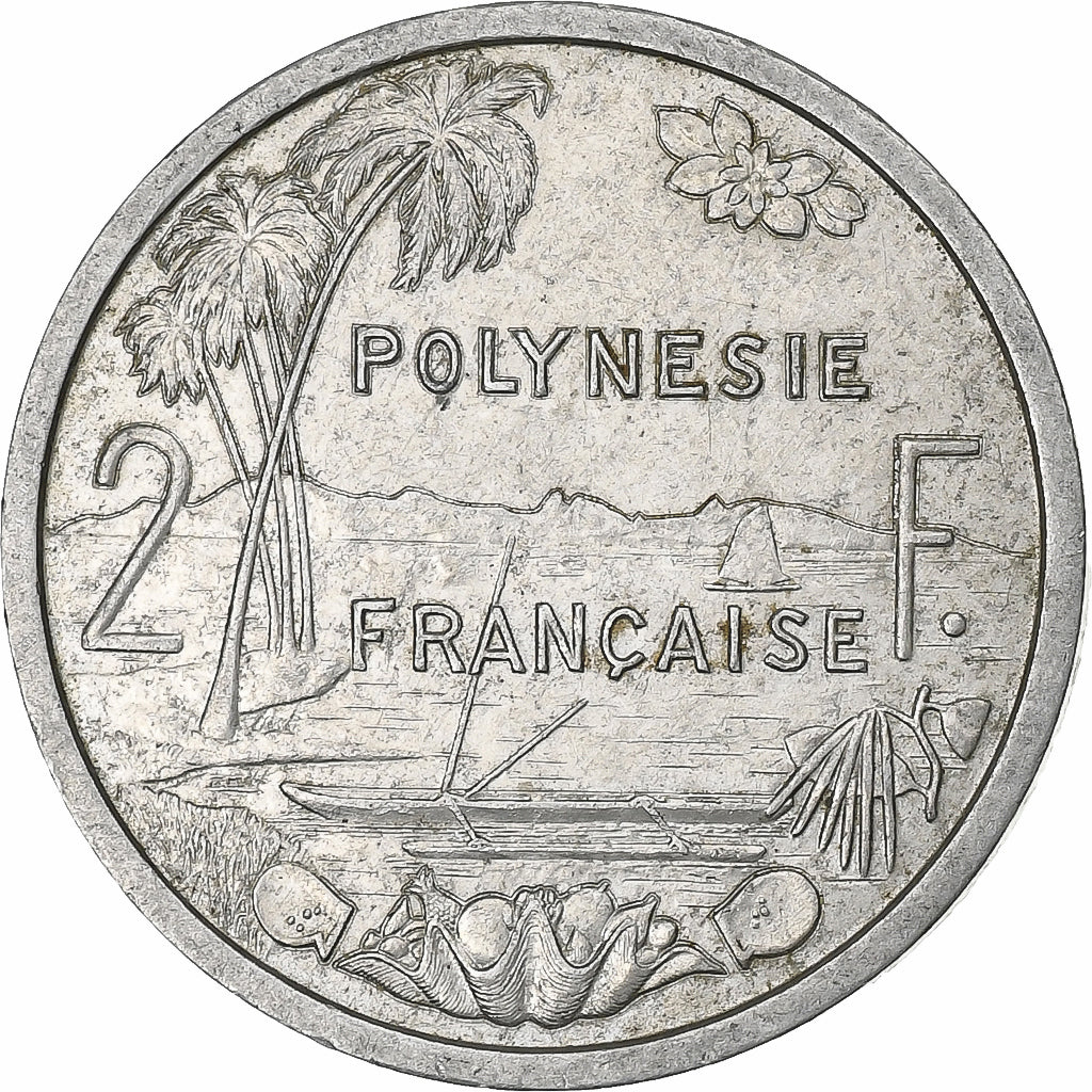 Polinesia francese, 2 Francs, 1983, Paris, Alluminio, BB, Lecompte:33, KM:10