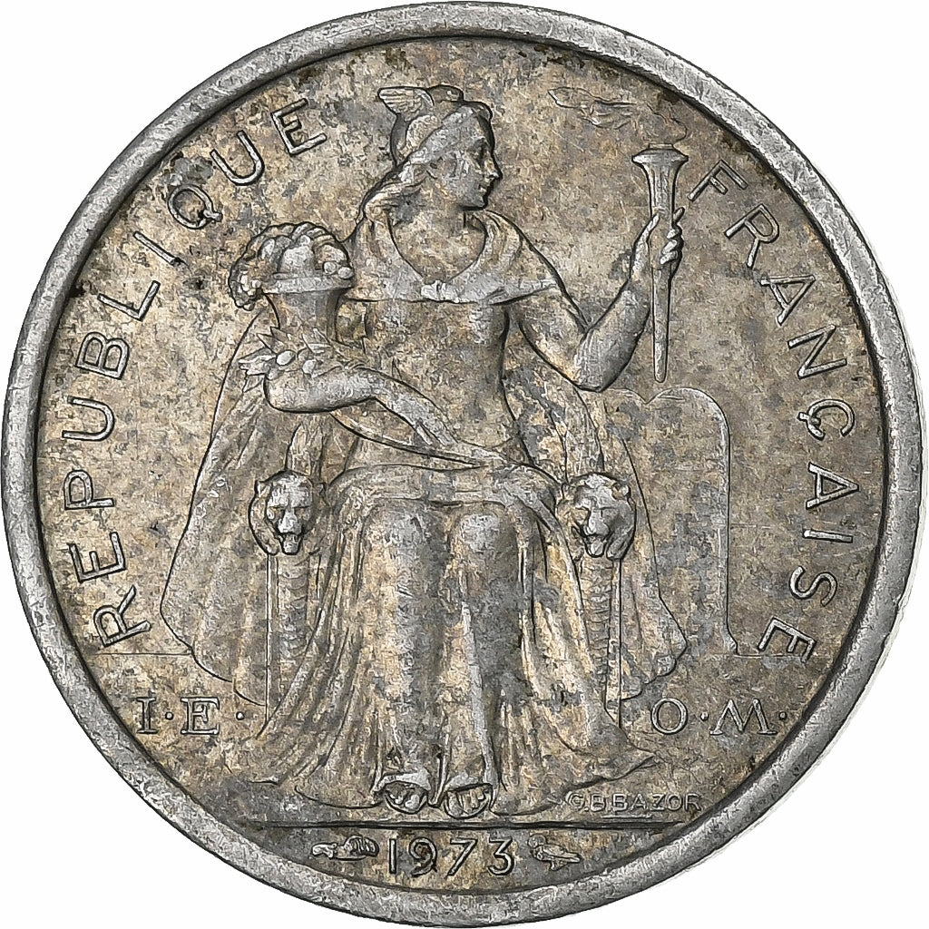 New Caledonia, Franc, 1973, Paris, Aluminum, EF(40-45), Lecompte:39, KM:10