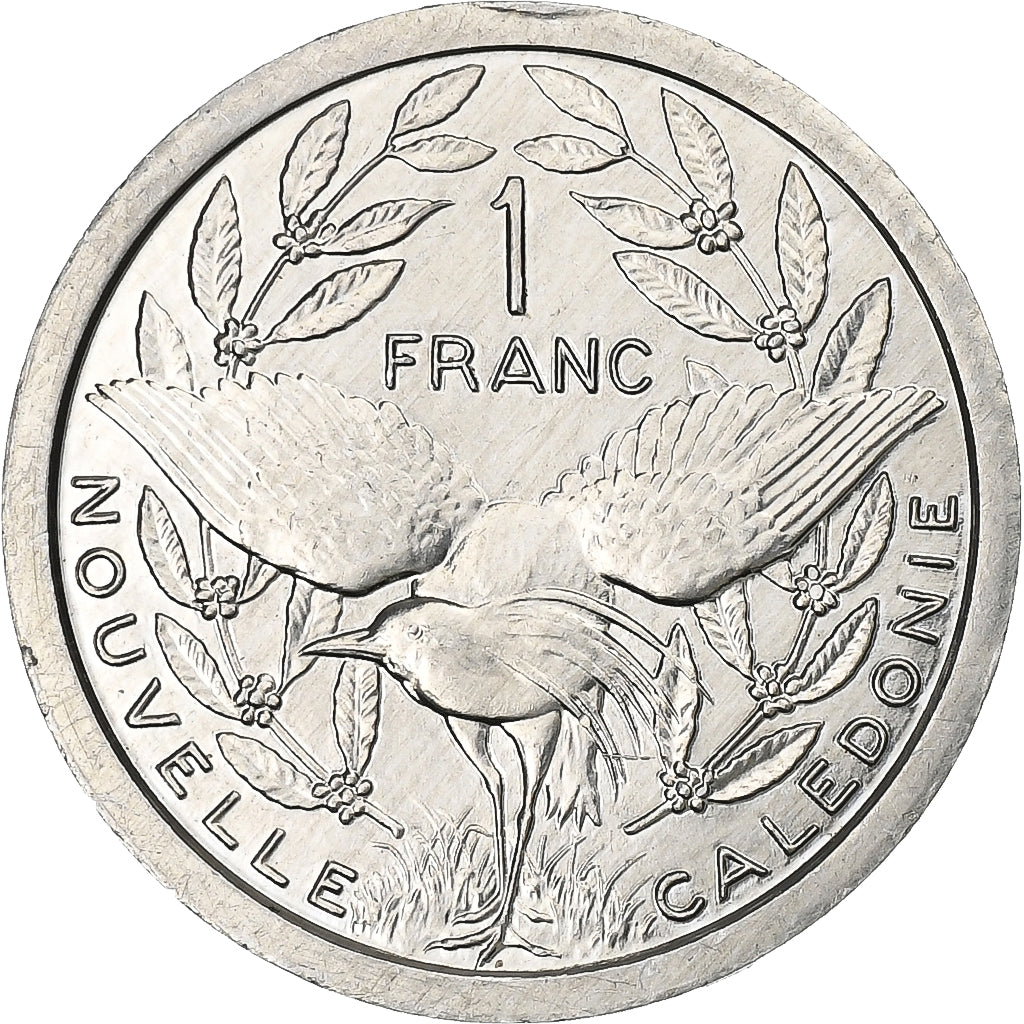 New Caledonia, Franc, 1989, Paris, Aluminum, AU(55-58), Lecompte:49, KM:10