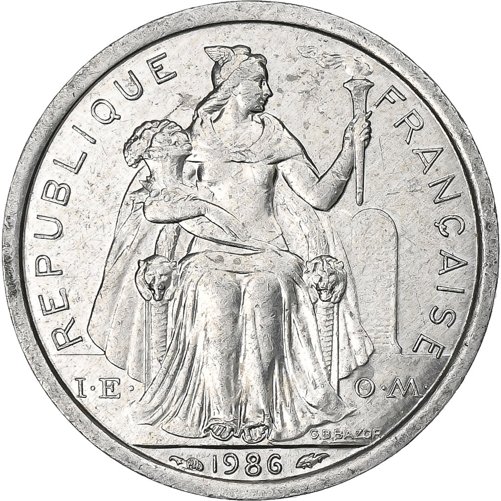 Polinezja Francuska, Franc, 1986, Paris, Aluminium, AU(50-53), Lecompte:14