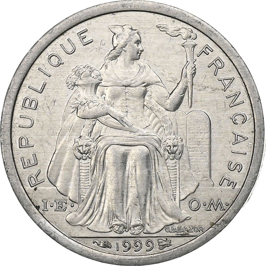 Polinezja Francuska, Franc, 1999, Paris, Aluminium, AU(50-53), Lecompte:23c