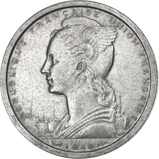 Cameroon, 2 Francs, 1948, Paris, Aluminum, EF(40-45), Lecompte:24, KM:9