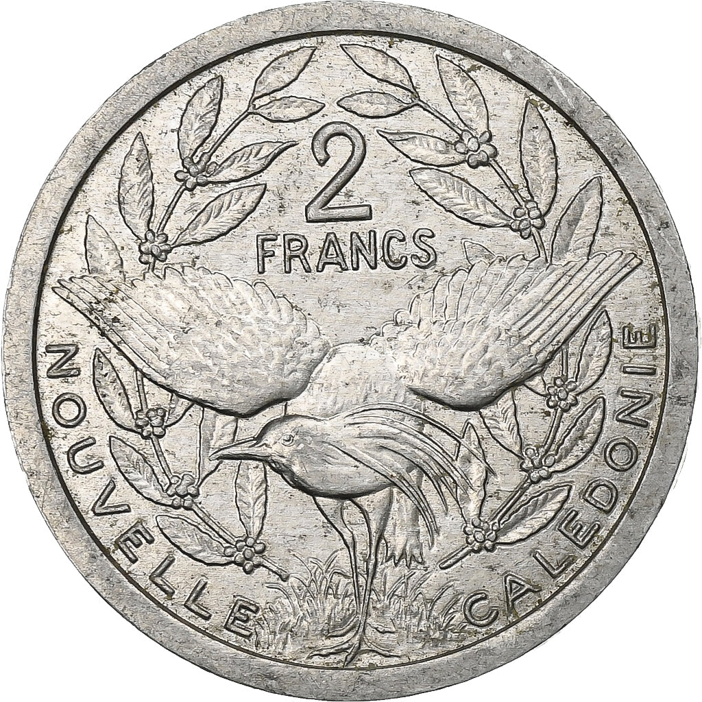 Nowa Kaledonia, 2 Francs, 1987, Paris, Aluminium, AU(50-53), Lecompte:64, KM:14