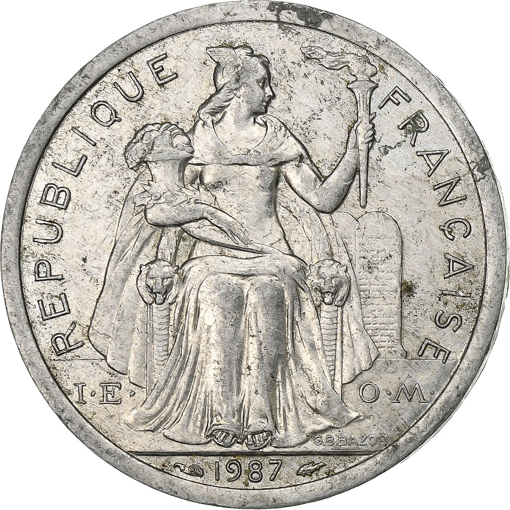 Nova Caledónia, 2 Francs, 1987, Paris, Alumínio, EF(40-45), Lecompte:64, KM:14