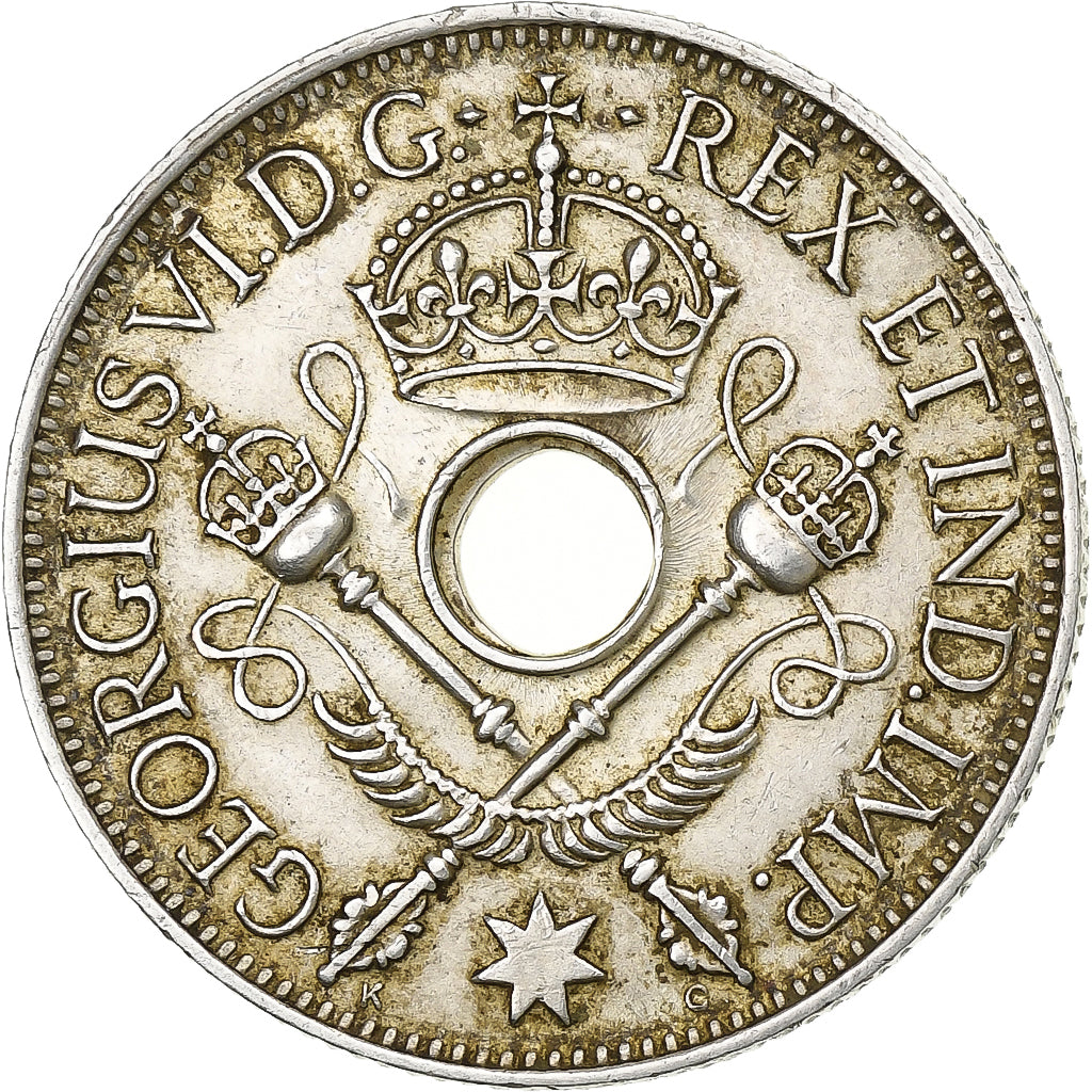 NEW GUINEA, George VI, Shilling, 1945, Silver, EF(40-45), KM:8