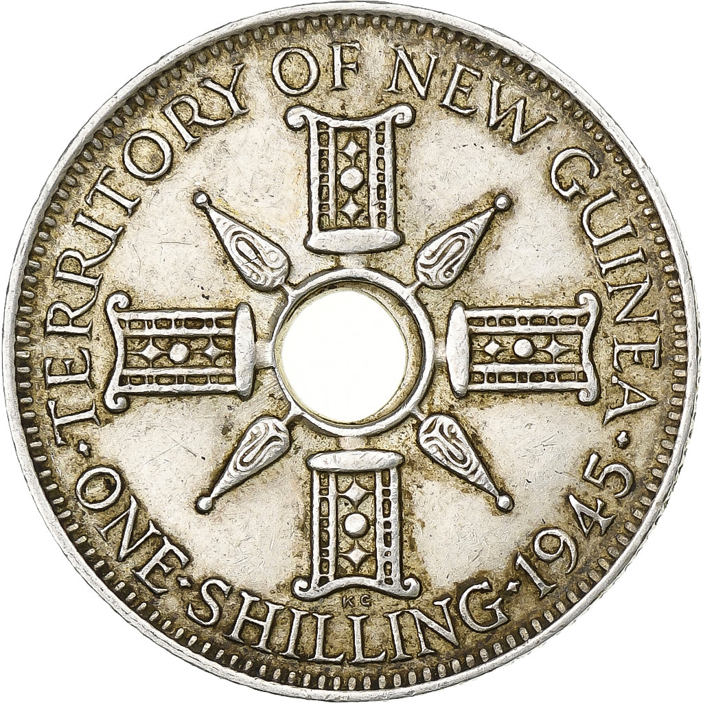 NEW GUINEA, George VI, Shilling, 1945, Silver, EF(40-45), KM:8