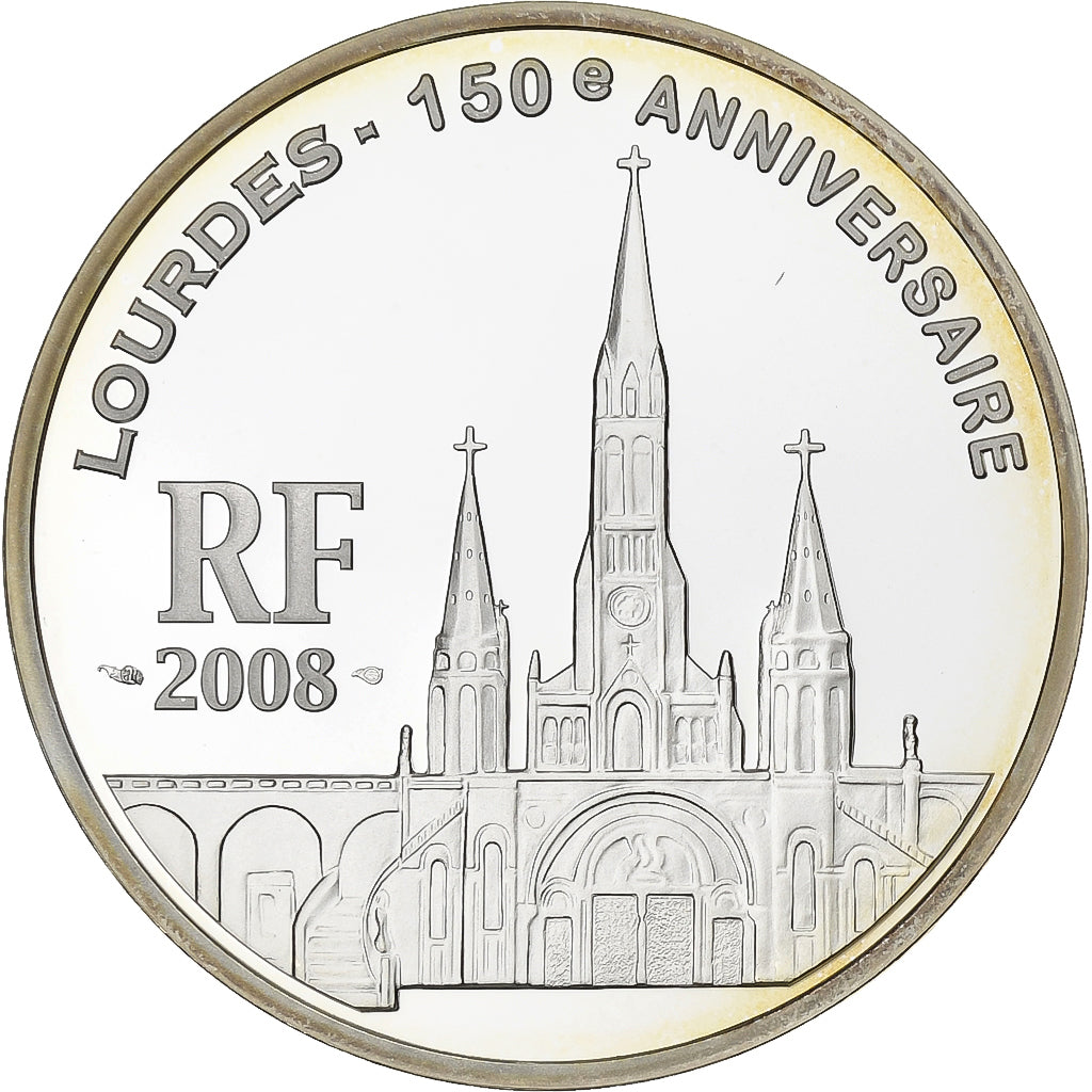 France, 1-1/2 Euro, Lourdes 150e Anniversaire, 2008, Paris, Argent, FDC, KM:1561